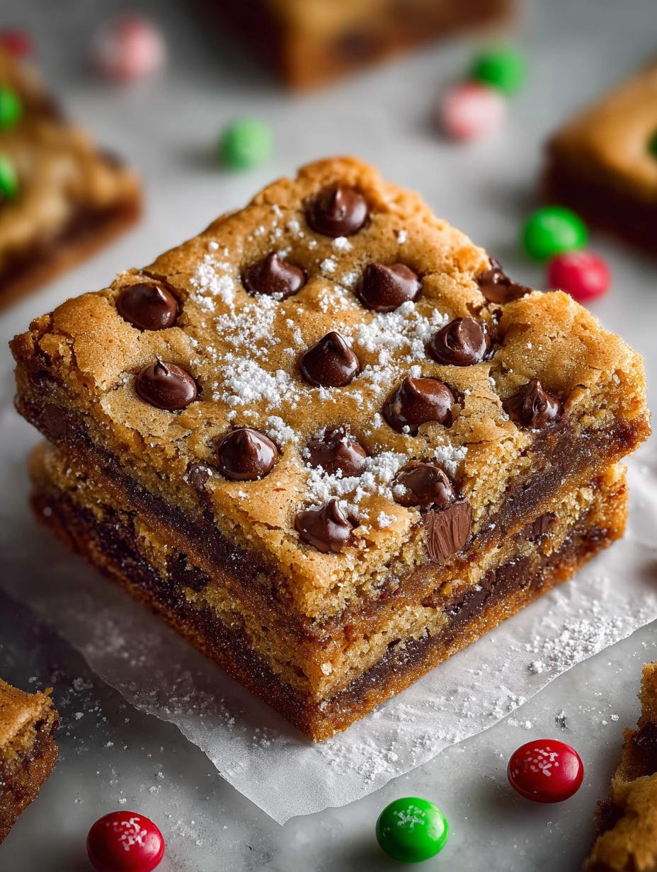 Chewy Christmas Blondies with