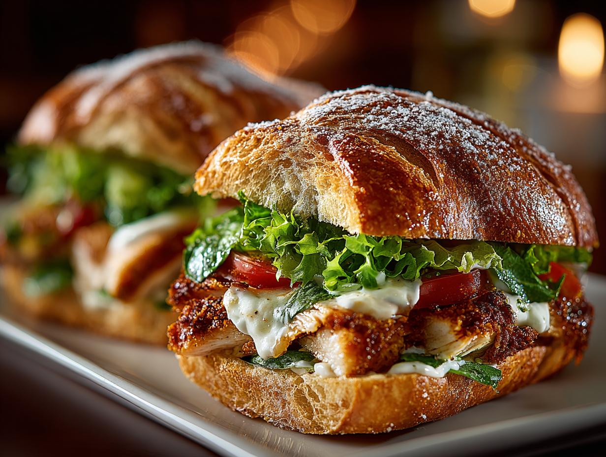 Crispy Chicken Caesar Sandwiches in 30 Minutes - Chicken Caesar Sandwiches - main visual representation