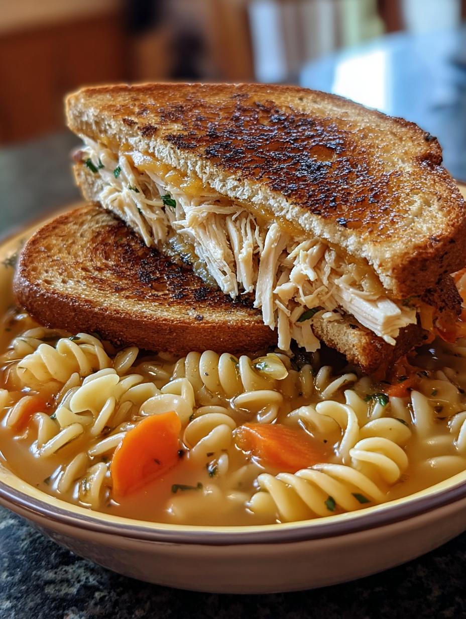 Chicken Noodle Soup Sandwich: Bold Comfort 5 Chicken Noodle Soup Sandwich: Bold Comfort - Chicken Noodle Soup Sandwich - main visual representation