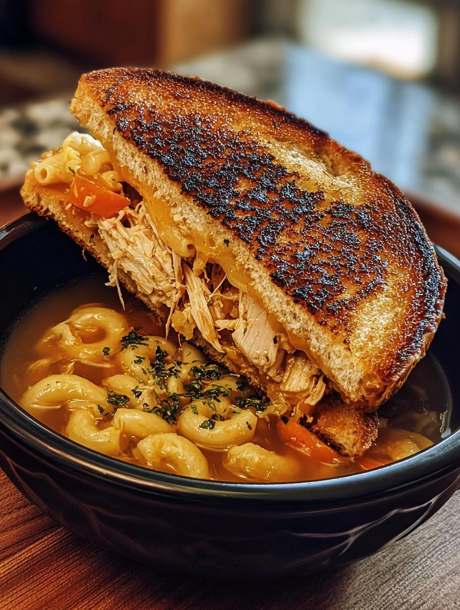 Chicken Noodle Soup Sandwich: Bold Comfort 6 Chicken Noodle Soup Sandwich: Bold Comfort - Chicken Noodle Soup Sandwich - additional detail