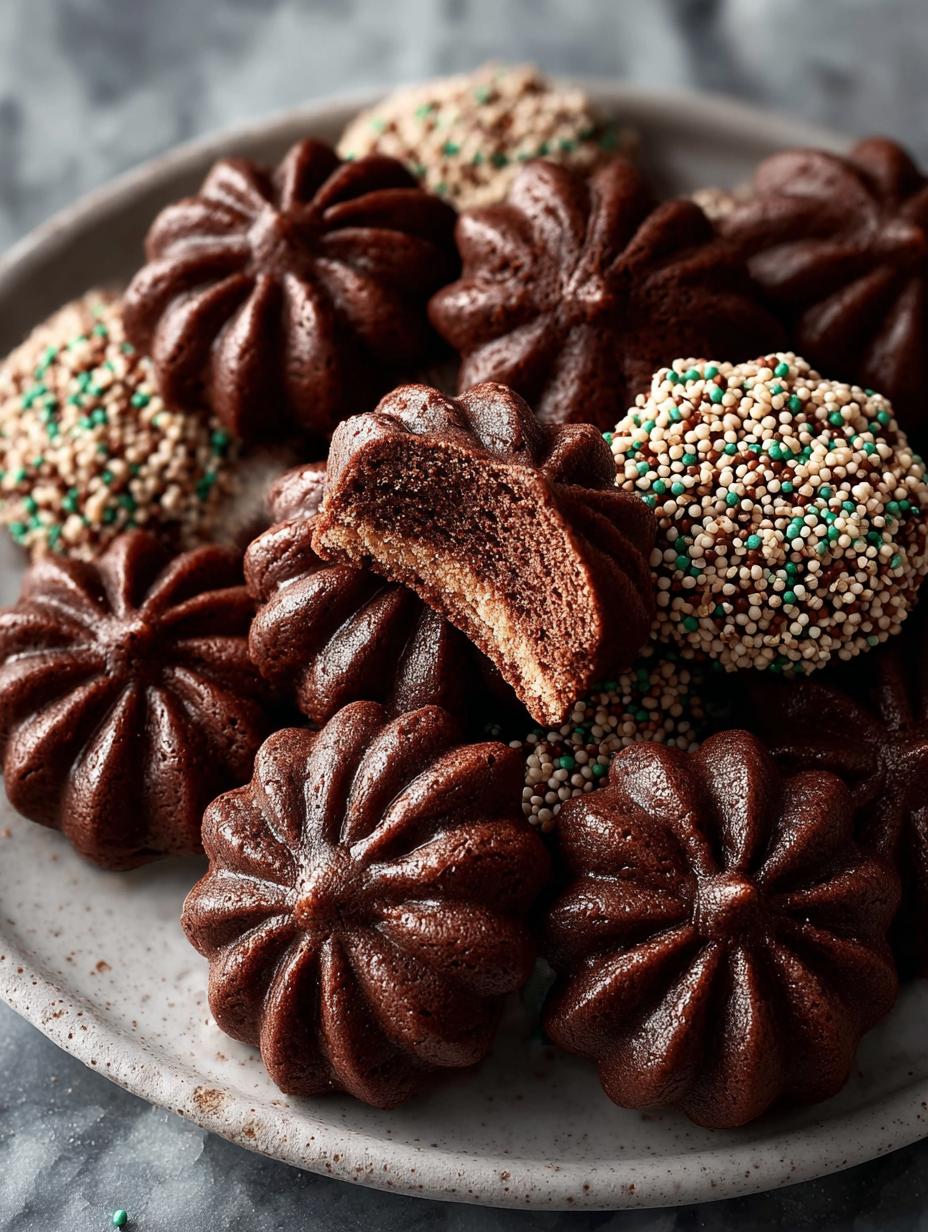 Chocolate Spritz Cookies with Melted Chocolate Delight 5 Chocolate Spritz Cookies with Melted Chocolate Delight - Chocolate Spritz Cookies with - main visual representation