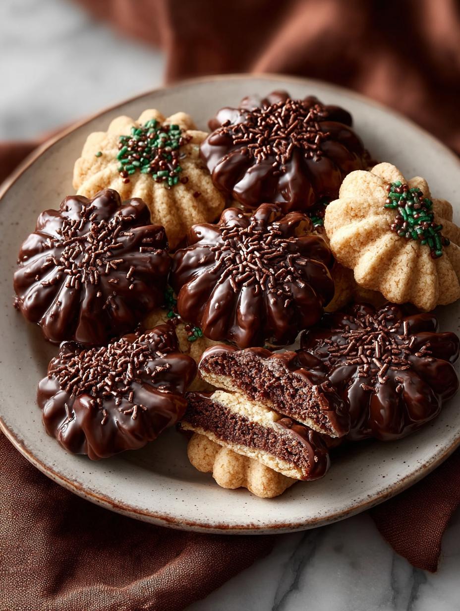 Chocolate Spritz Cookies with