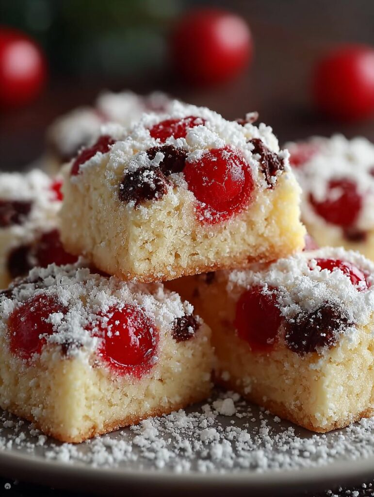 Christmas Maraschino Cherry Shortbread