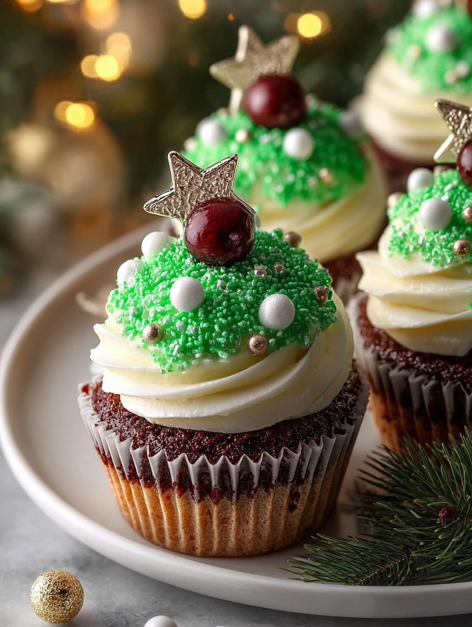 Delightful Christmas Tree Cupcakes for the Holidays - Christmas Tree Cupcakes - additional detail