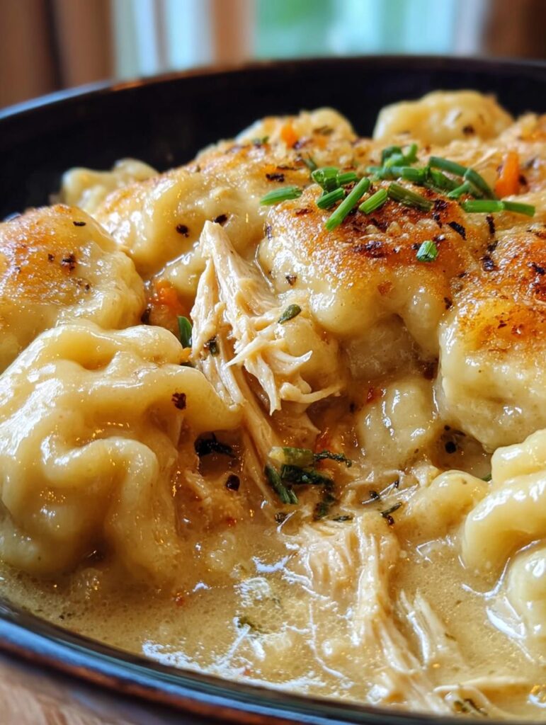 Comforting Crockpot Chicken Dumplings
