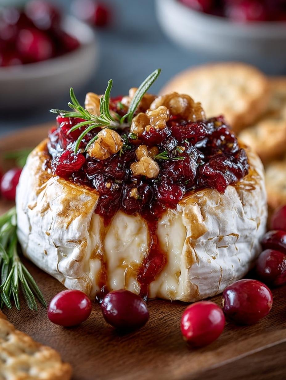Delicious Cranberry Baked Brie Appetizer for Gatherings - Cranberry Baked Brie Appetizer - additional detail