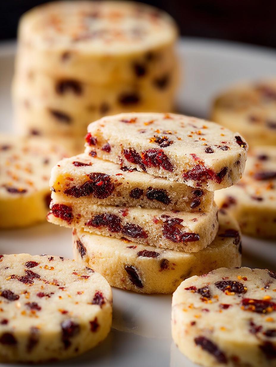 Cranberry Orange Shortbread Cookies