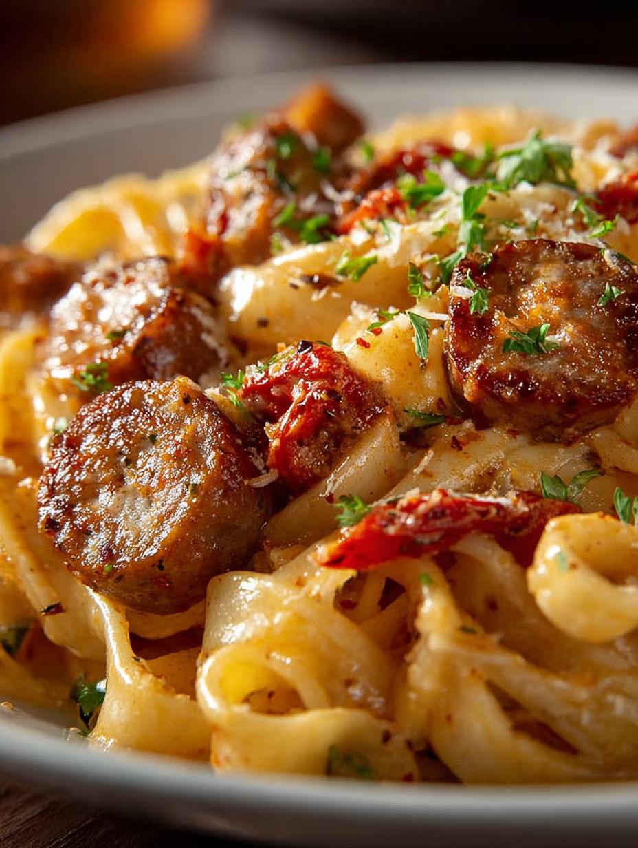 Creamy Cajun Sausage Pasta: A Spicy Delight in 25 Minutes - Creamy Cajun Sausage Pasta - main visual representation