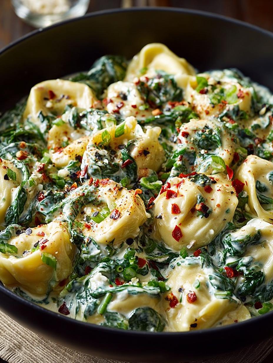 Delicious Creamy Spinach Artichoke Tortellini Recipe - Creamy Spinach Artichoke Tortellini - additional detail