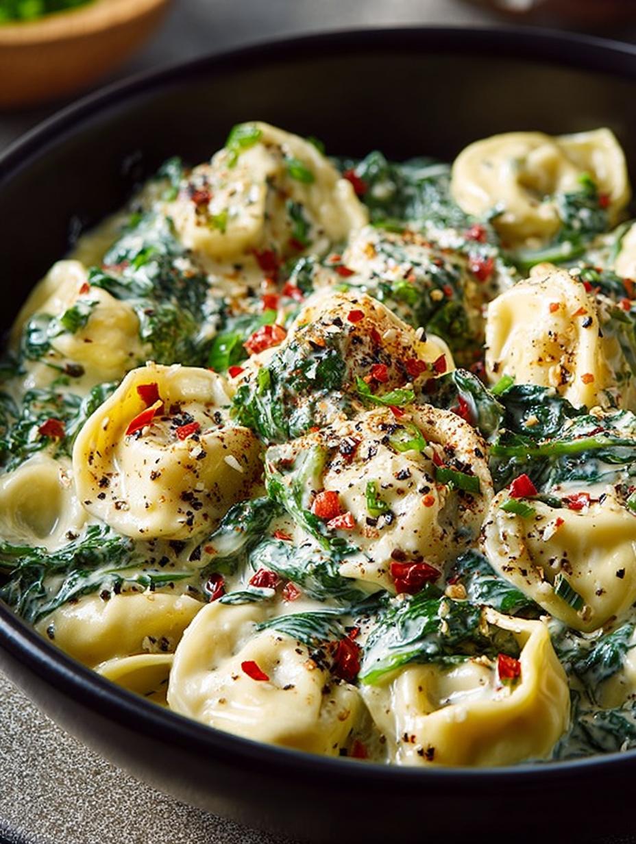 Creamy Spinach Artichoke Tortellini