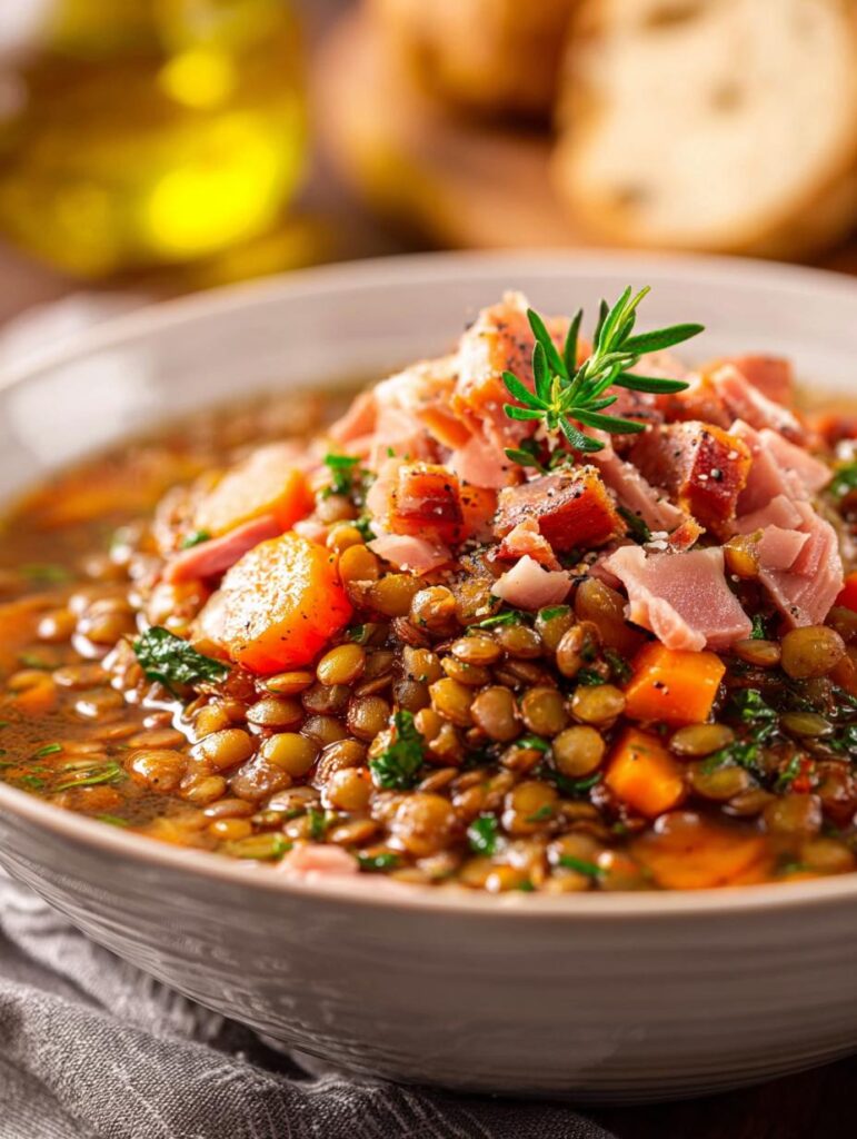 Crockpot Ham Lentil Soup