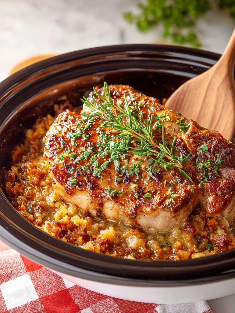 Crockpot Pork Chops Stuffing