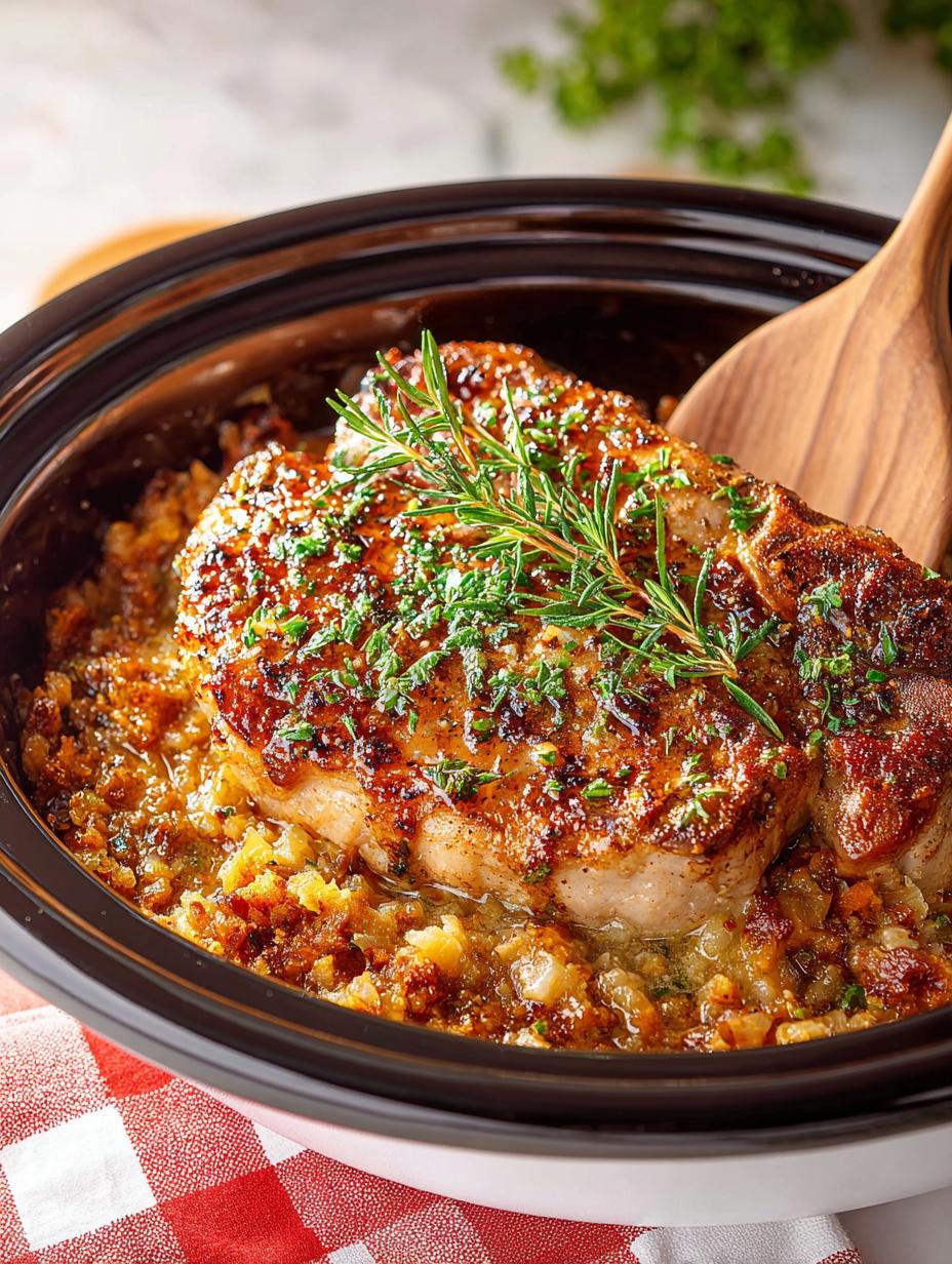 Crockpot Pork Chops Stuffing