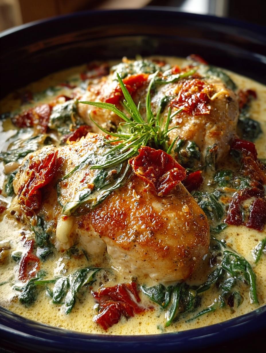 Crockpot Tuscan Chicken Creamy