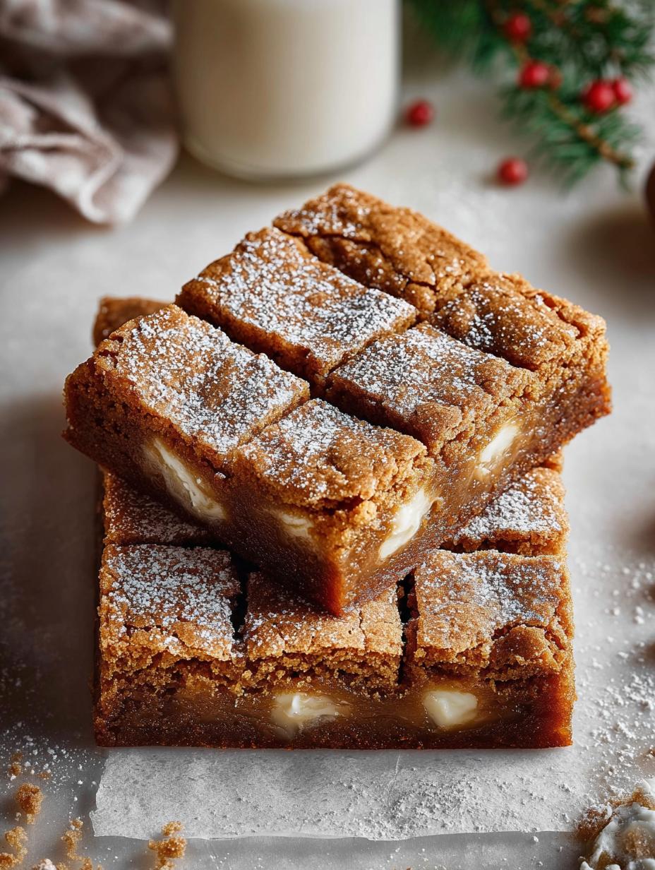 5 Irresistible Gingerbread Blondies with White Chocolate - Gingerbread Blondies with White - additional detail