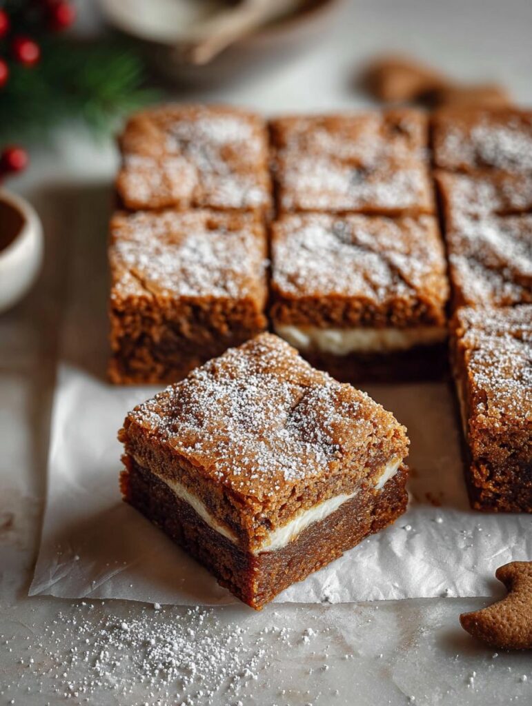 Gingerbread Blondies with White