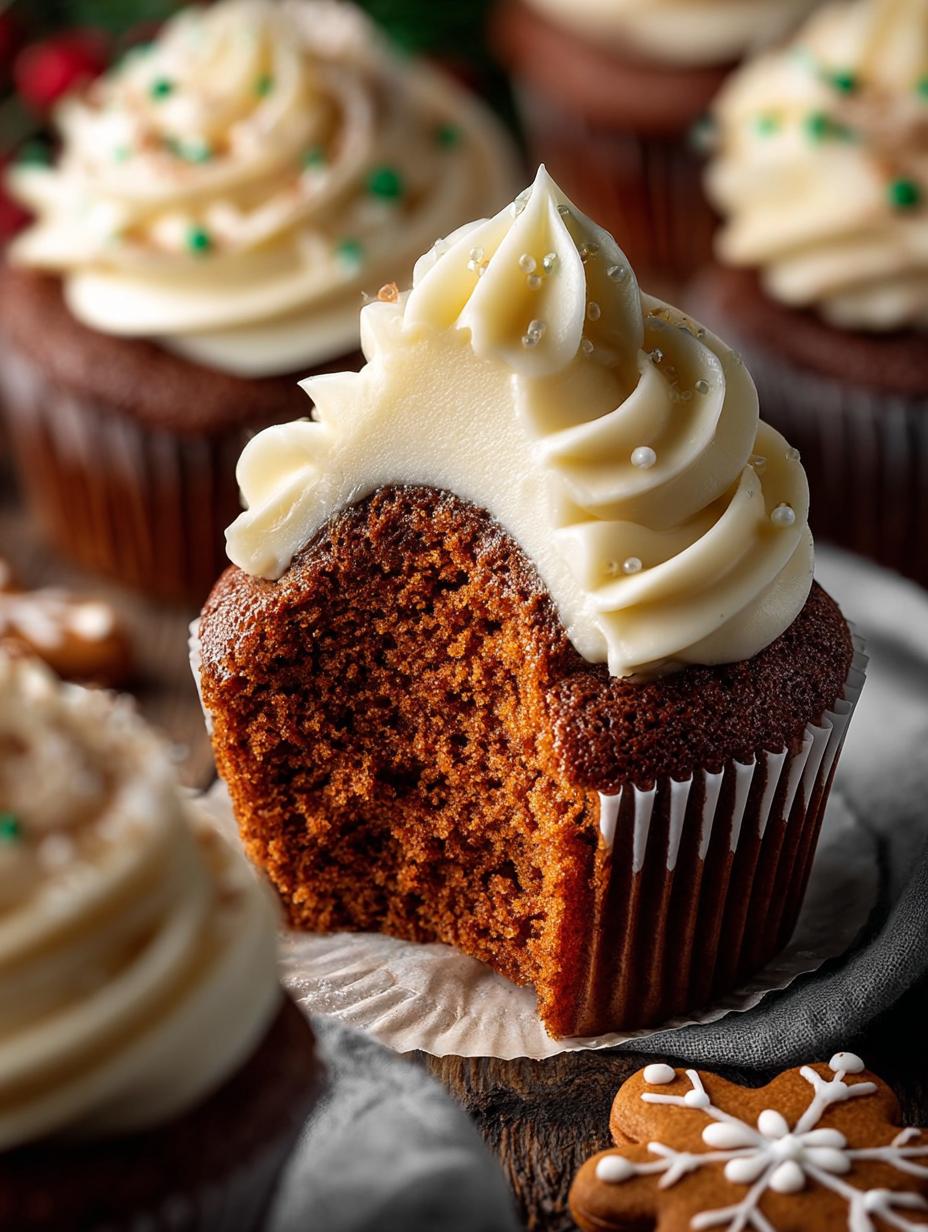 Gingerbread Cupcakes with Cream: 12 Festive Delights - Gingerbread Cupcakes with Cream - main visual representation