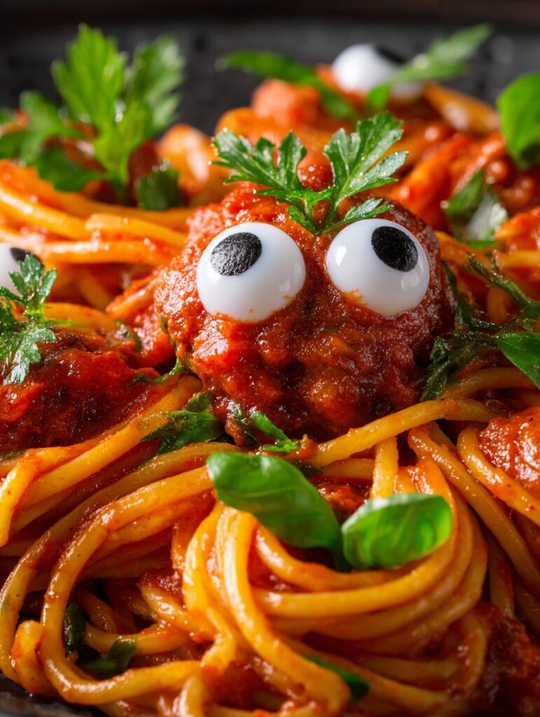 Halloween Pasta Spooky Spaghetti