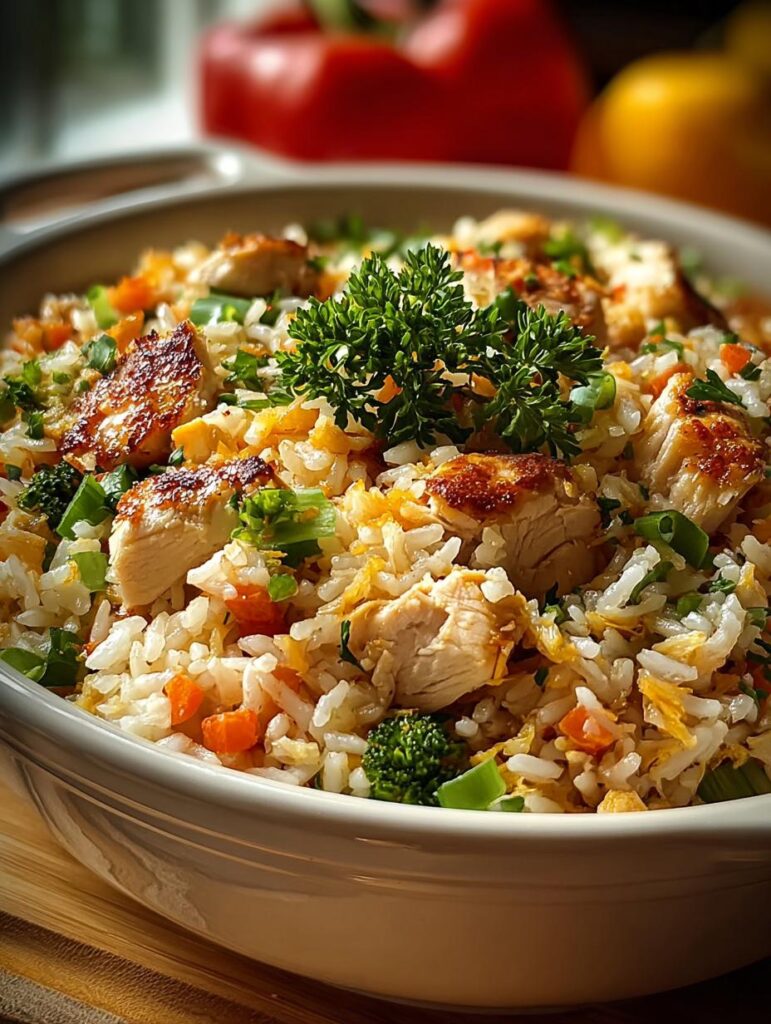 Healthy Chicken Rice Casserole