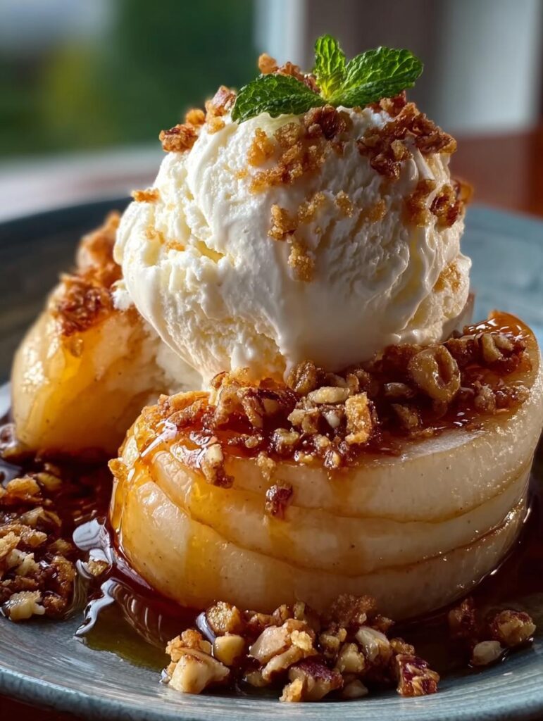 Ice Cream Baked Pear