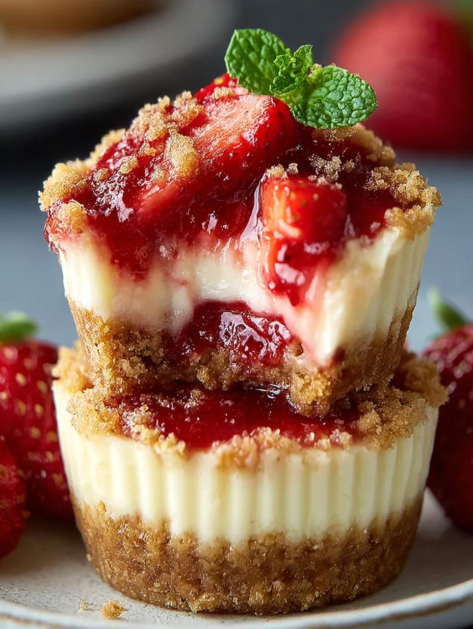 Irresistible Mini Strawberry Cheesecakes That Delight - Irresistible Mini Strawberry Cheesecakes - main visual representation