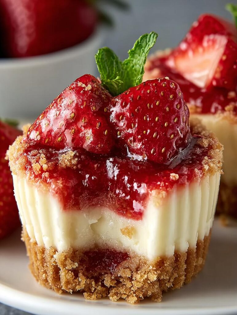 Irresistible Mini Strawberry Cheesecakes