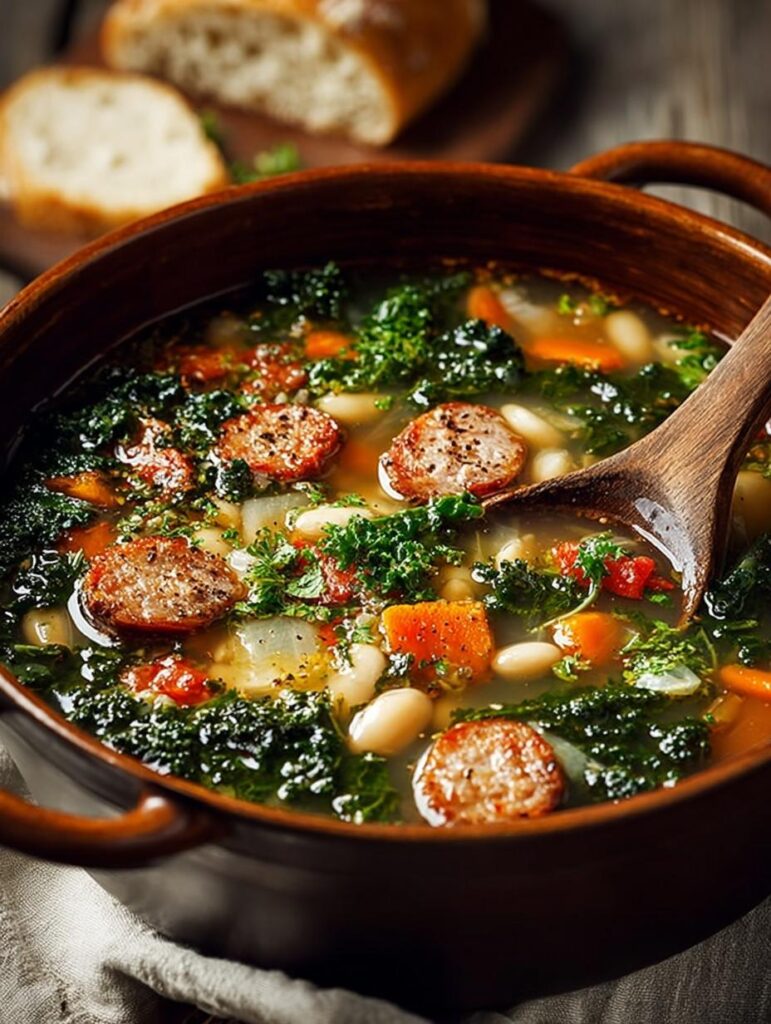 Kale Sausage Bean Soup