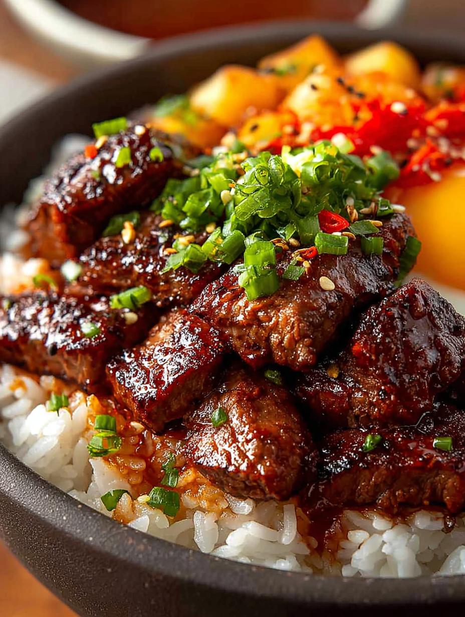 Delicious Korean BBQ Steak Rice Bowls Recipe - Korean Bbq Steak Rice - additional detail