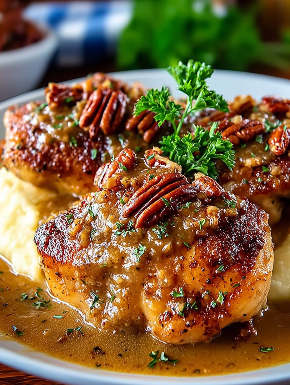 Delicious Maple Bourbon Pecan Chicken Recipe for Dinner - Maple Bourbon Pecan Chicken - main visual representation
