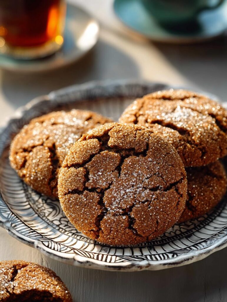 Molasses Cookies with Crinkly