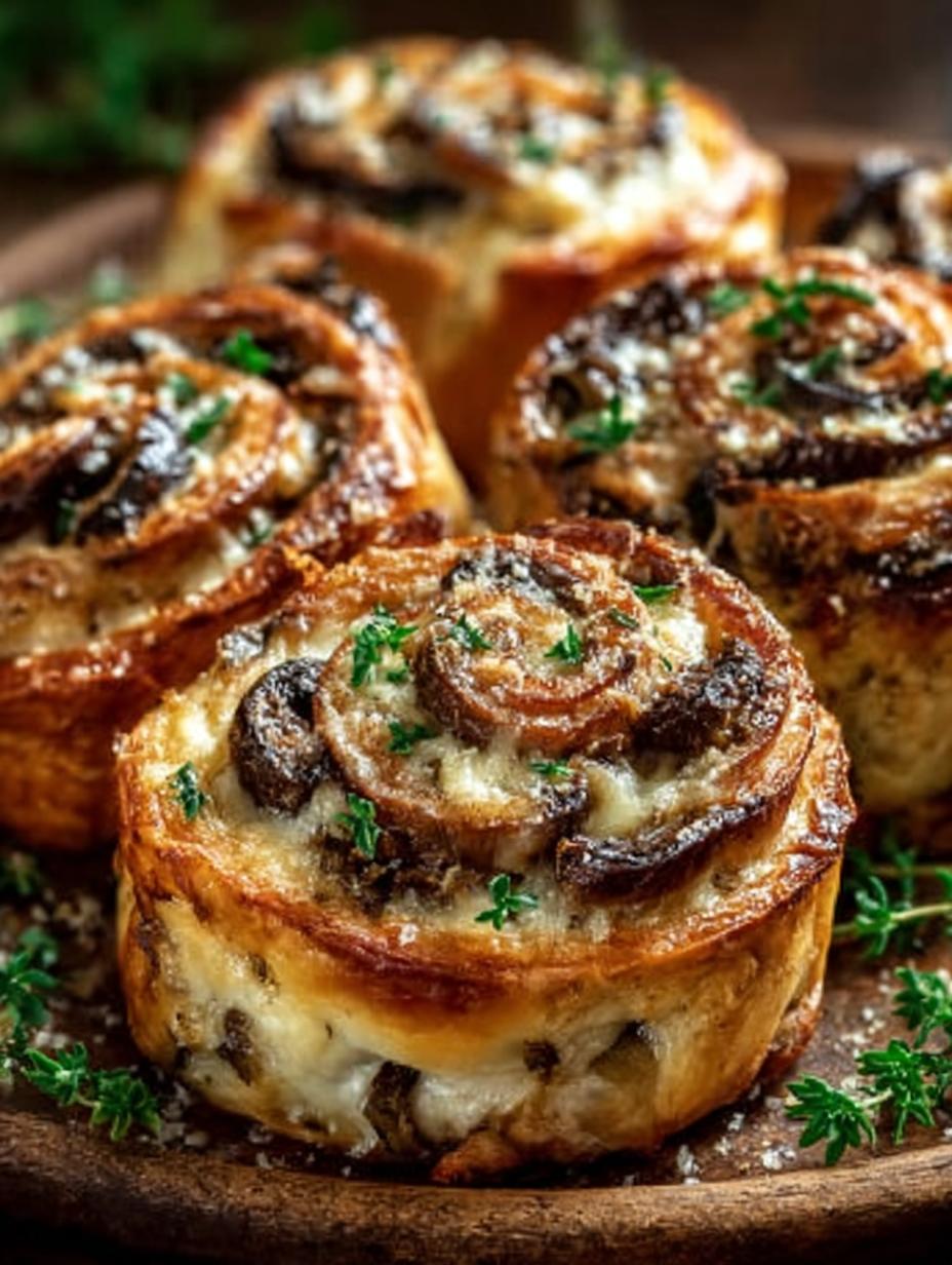Mushroom Cheese Pinwheels: 12 Irresistible Bites to Savor - Mushroom Cheese Pinwheels - additional detail