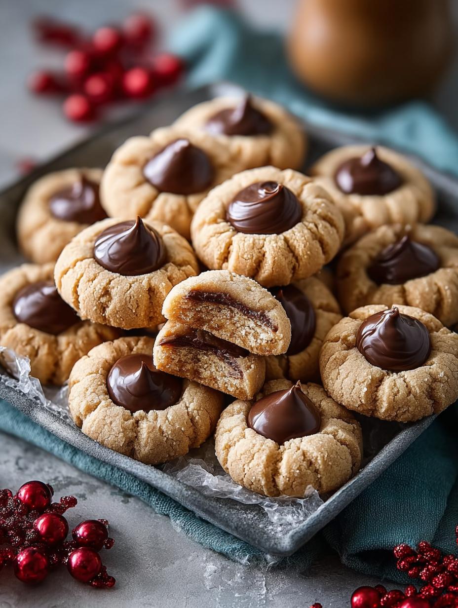 Delicious Peanut Butter Blossom Cookies ready to be served