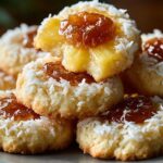 Pineapple Coconut Thumbprint Cookies