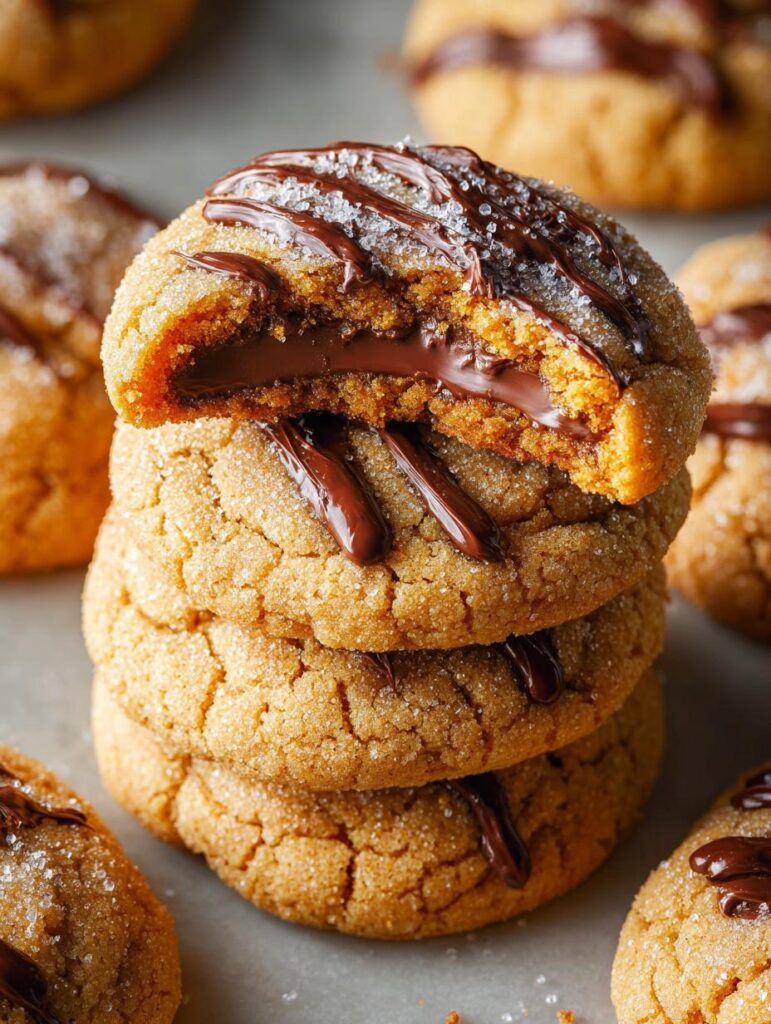 Pumpkin Nutella Cookies