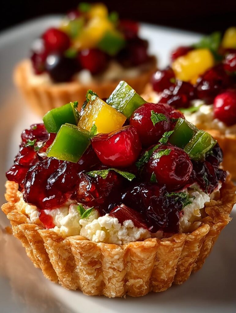 Rainbow Cranberry Jalapeno Tartlets