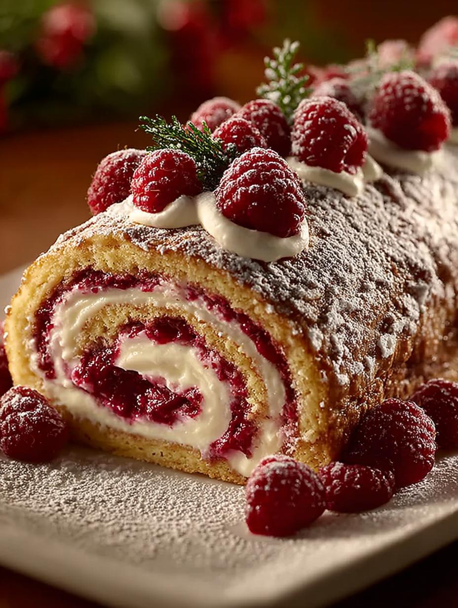 Raspberry Swirl Christmas Roll