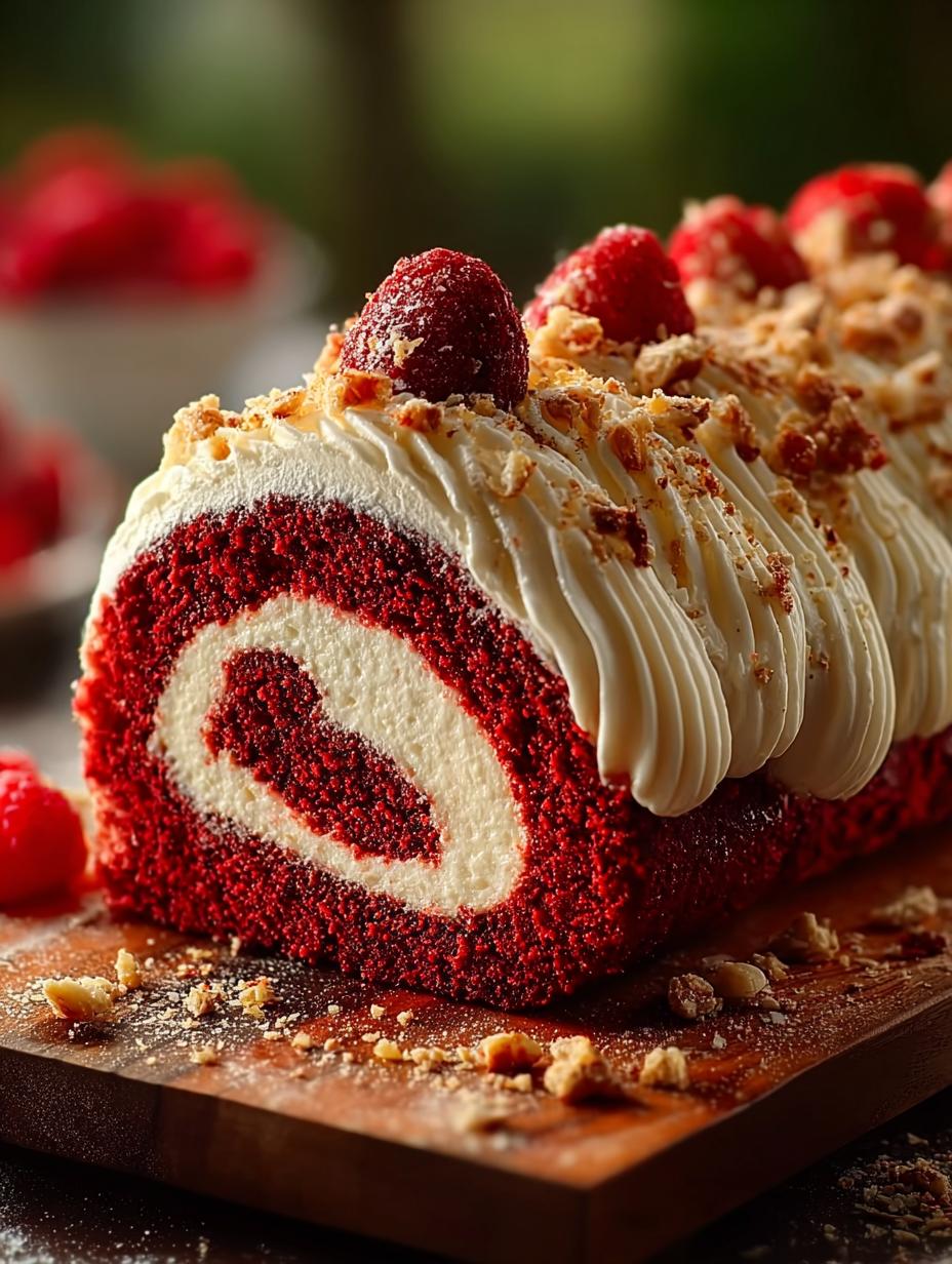 Delicious Red Velvet Roll Slice: A Creamy Delight - Red Velvet Roll Slice - additional detail
