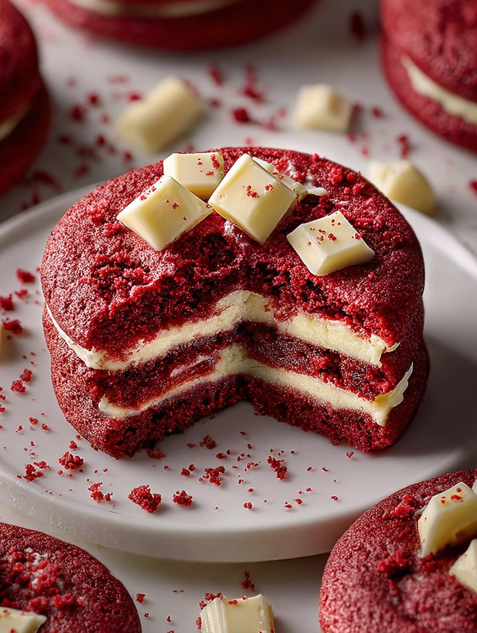 Red Velvet White Chocolate Cookies: A Delicious Treat 5 Red Velvet White Chocolate Cookies: A Delicious Treat - Red Velvet White Chocolate - main visual representation