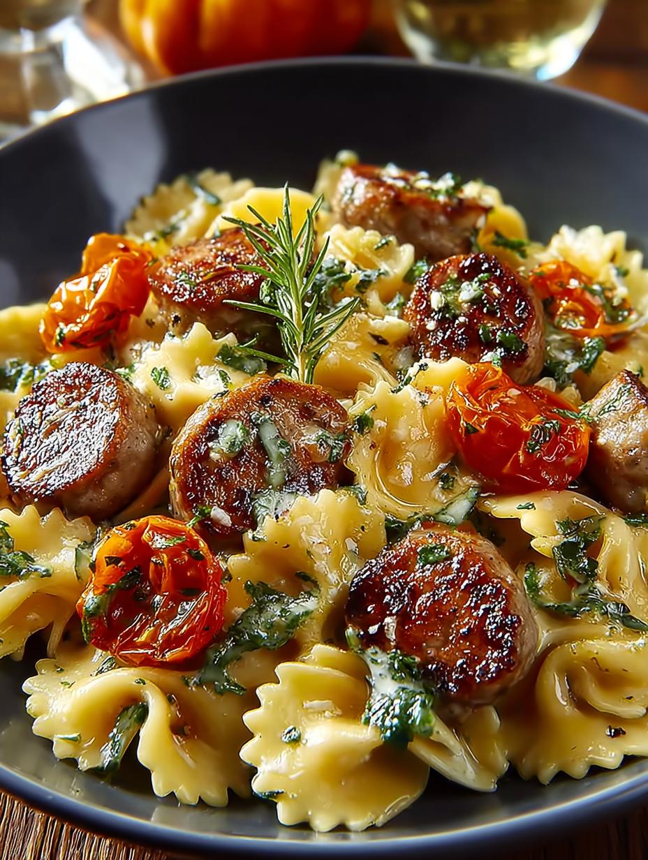 Sausage Pasta with Brussels