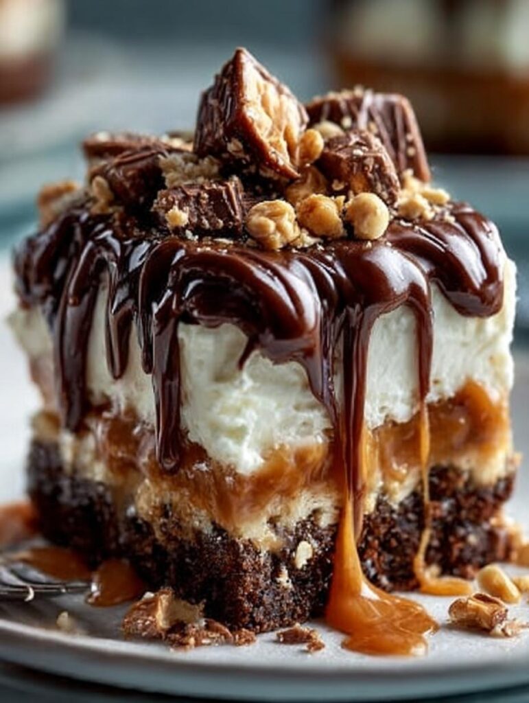 Snickers Poke Cake