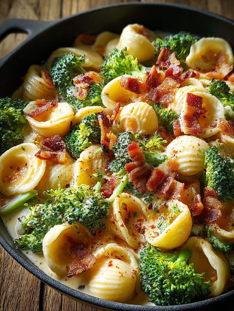 Spicy Bacon Broccoli Orecchiette