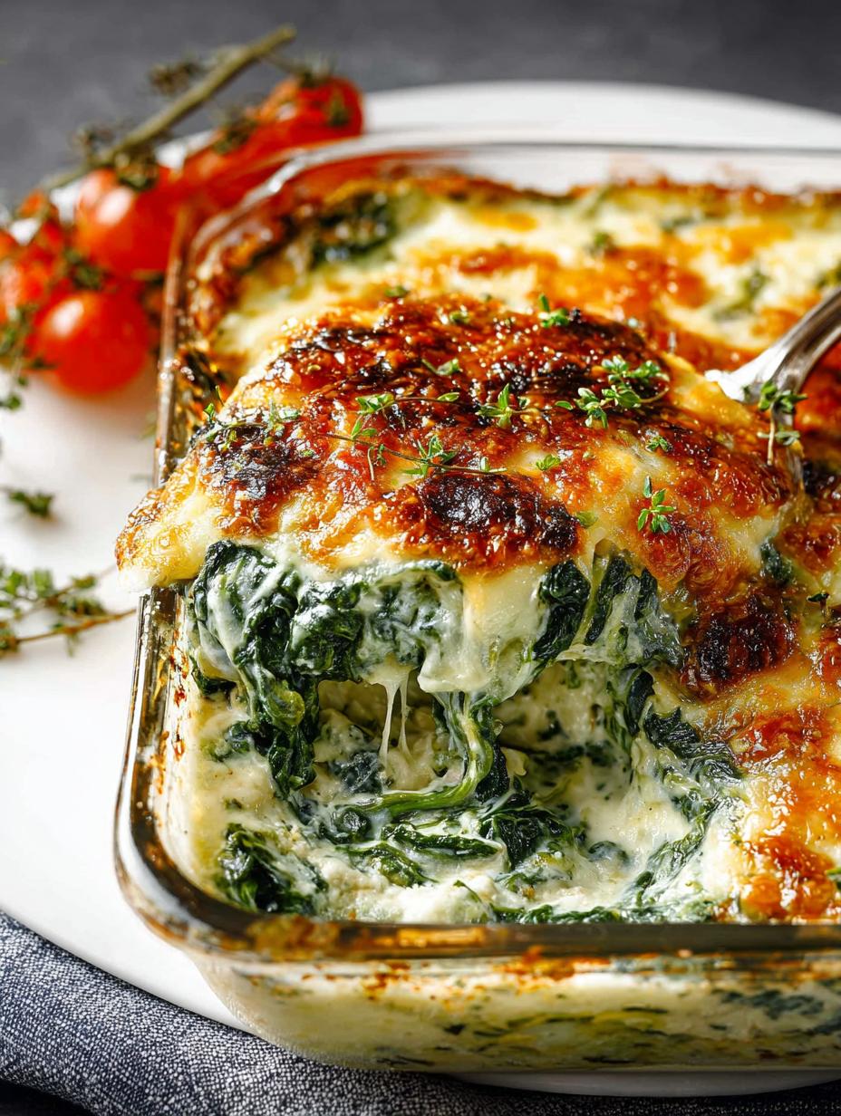 Delicious Spinach Gratin: 7 Cheesy Comfort Food Recipes 5 Delicious Spinach Gratin: 7 Cheesy Comfort Food Recipes - Spinach Gratin - main visual representation
