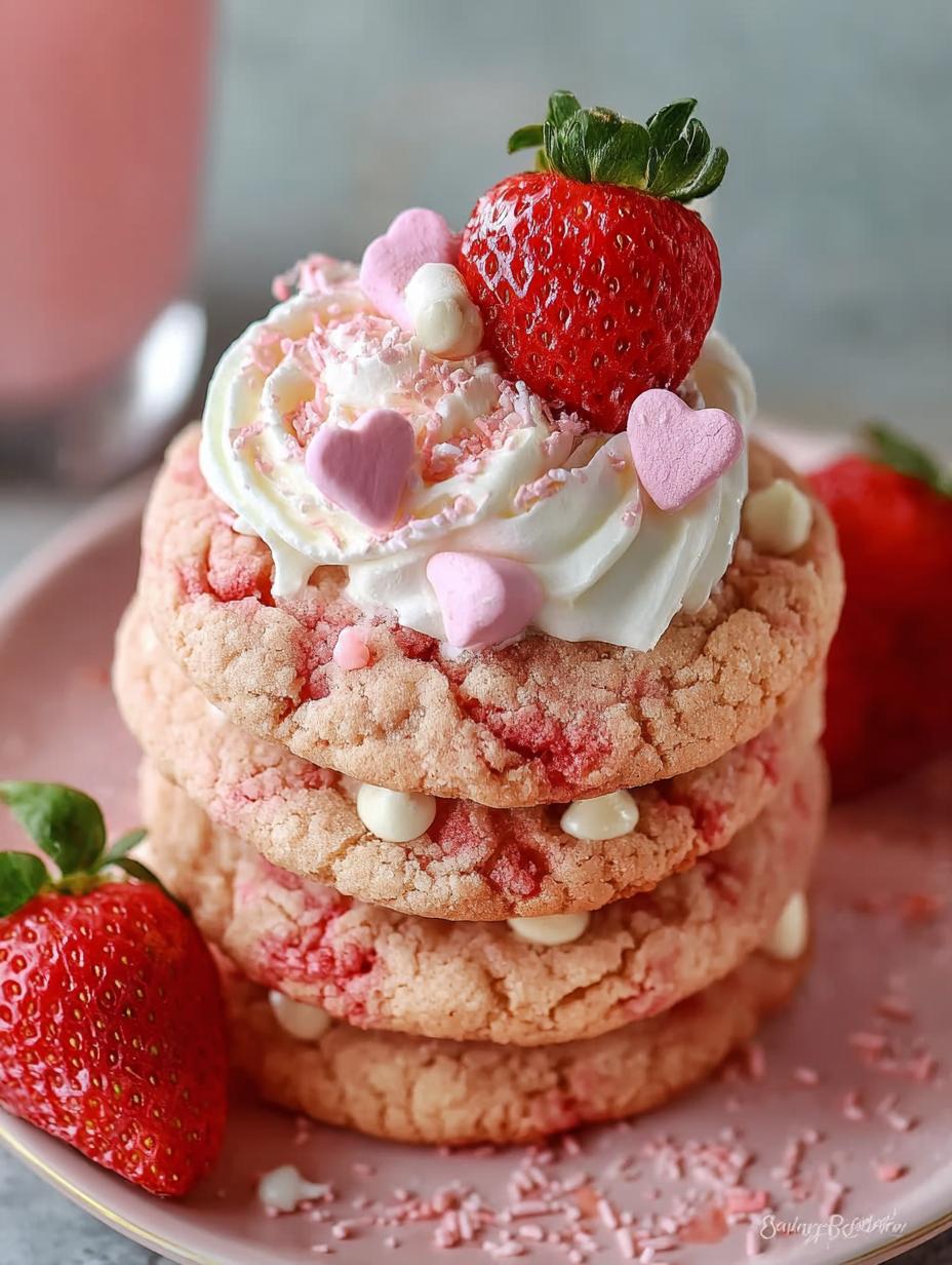 Strawberry Milkshake Cookies