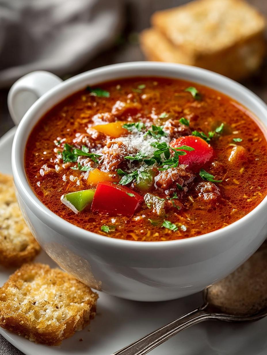 Delicious Stuffed Pepper Soup That Warms the Soul 5 Delicious Stuffed Pepper Soup That Warms the Soul - Stuffed Pepper Soup - main visual representation