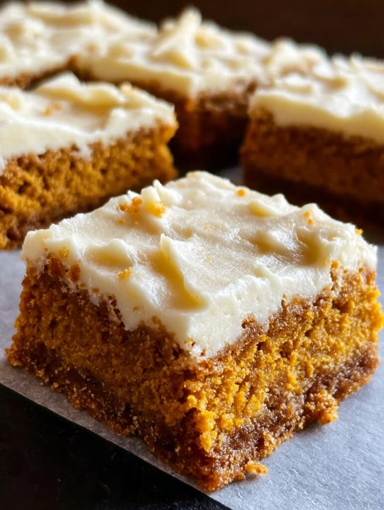 Thanksgiving Pumpkin Bars Cream