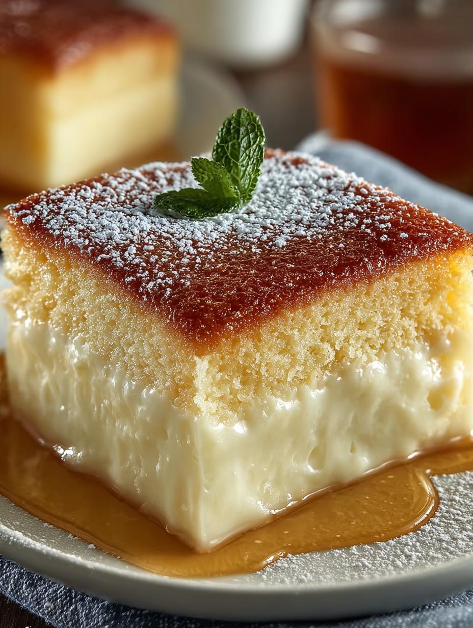 Delicious Vanilla Magic Custard Cake in 7 Easy Steps - Vanilla Magic Custard Cake - main visual representation