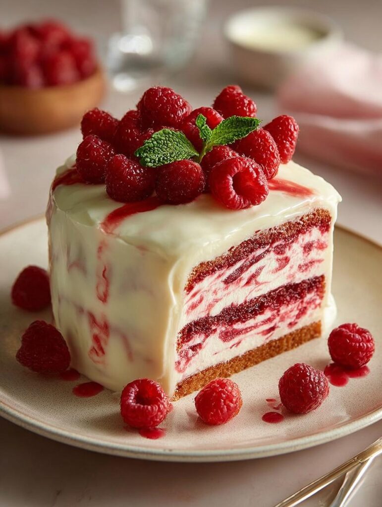 White Chocolate Raspberry Cake