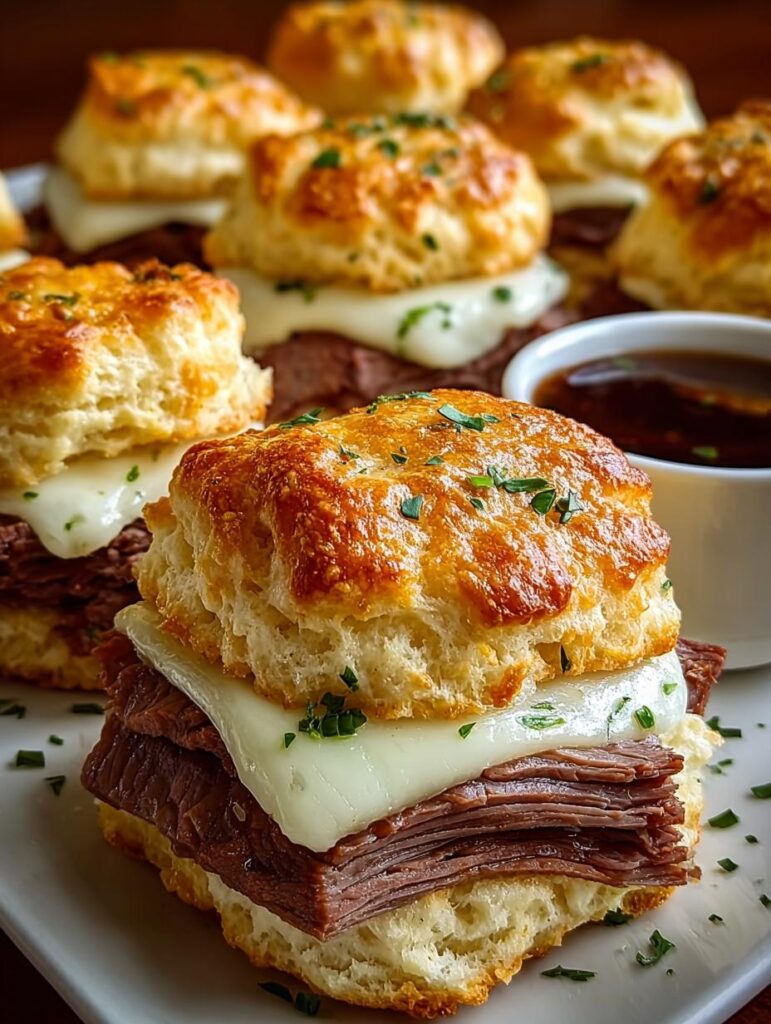 Baked French Dip Biscuits