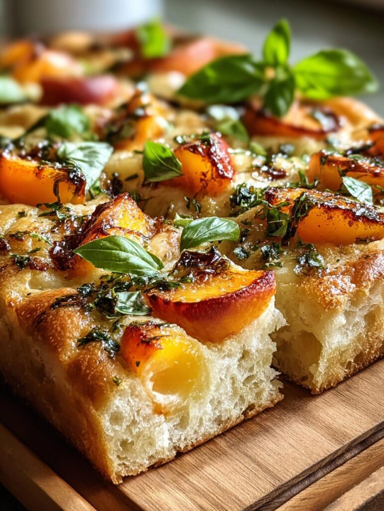 Basil Peach Focaccia