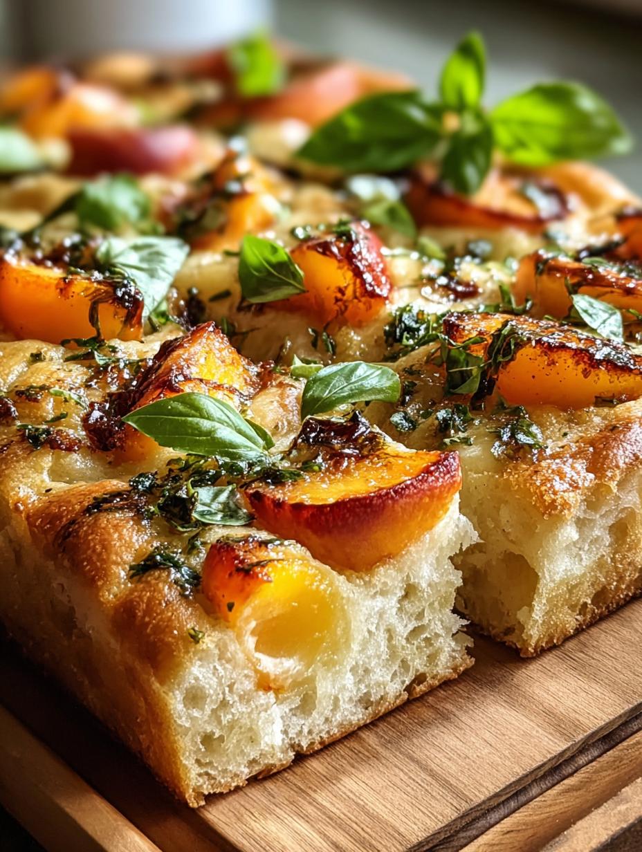 Basil Peach Focaccia